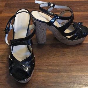 Nine West black wedges